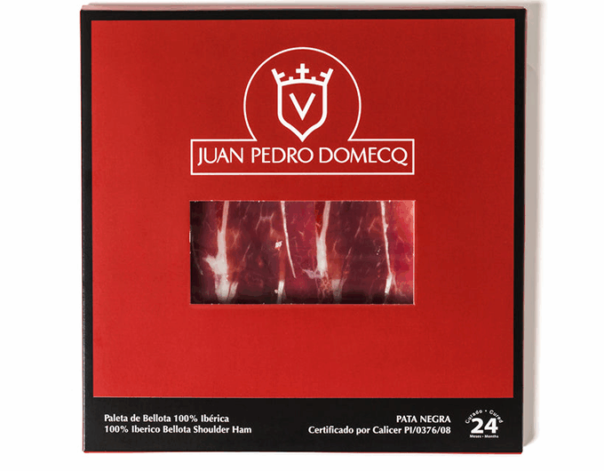 Planche découpé à la main épaule pata negra ibérique Juan Pedro Domecq